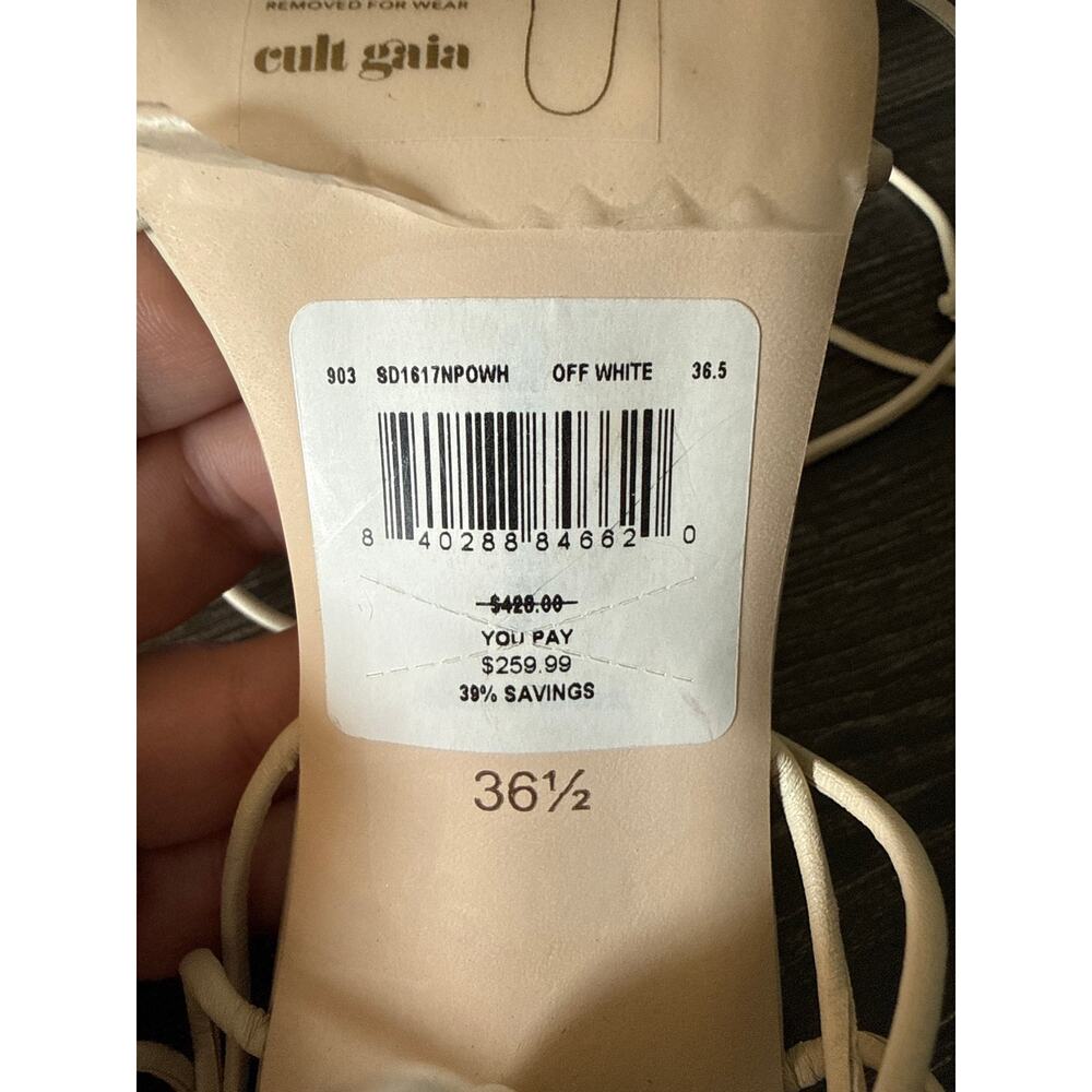 Cult Gaia Beige Zadie Ankle Strap Sandals Sz. 36.5 - Picture 5 of 6